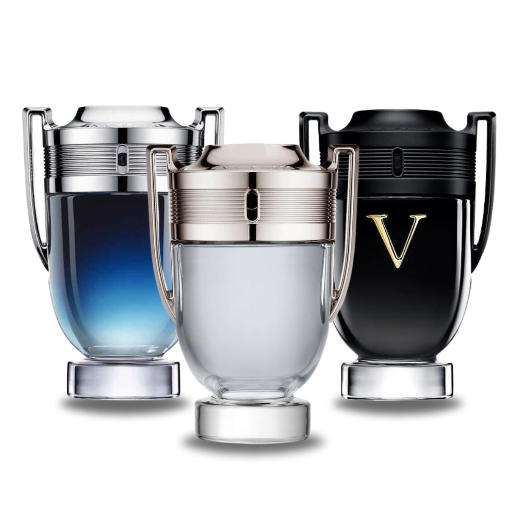 Conjunto de 3 perfumes Paco Rabanne: INVICTUS LEGEND, INVICTUS e INVICTUS VICTORY 100ml