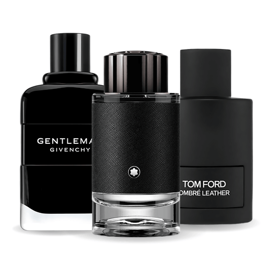 Conjunto de 3 perfumes Tom Ford Ombre Leather, Givenchy Gentleman, Montblanc Explorer 100ml